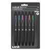 Uniball Gel Pen 207 Plus+, Retractable, Medium 0.7 mm, Inspirational Ink-Color Assortment, Black Barrel, 6PK 70491